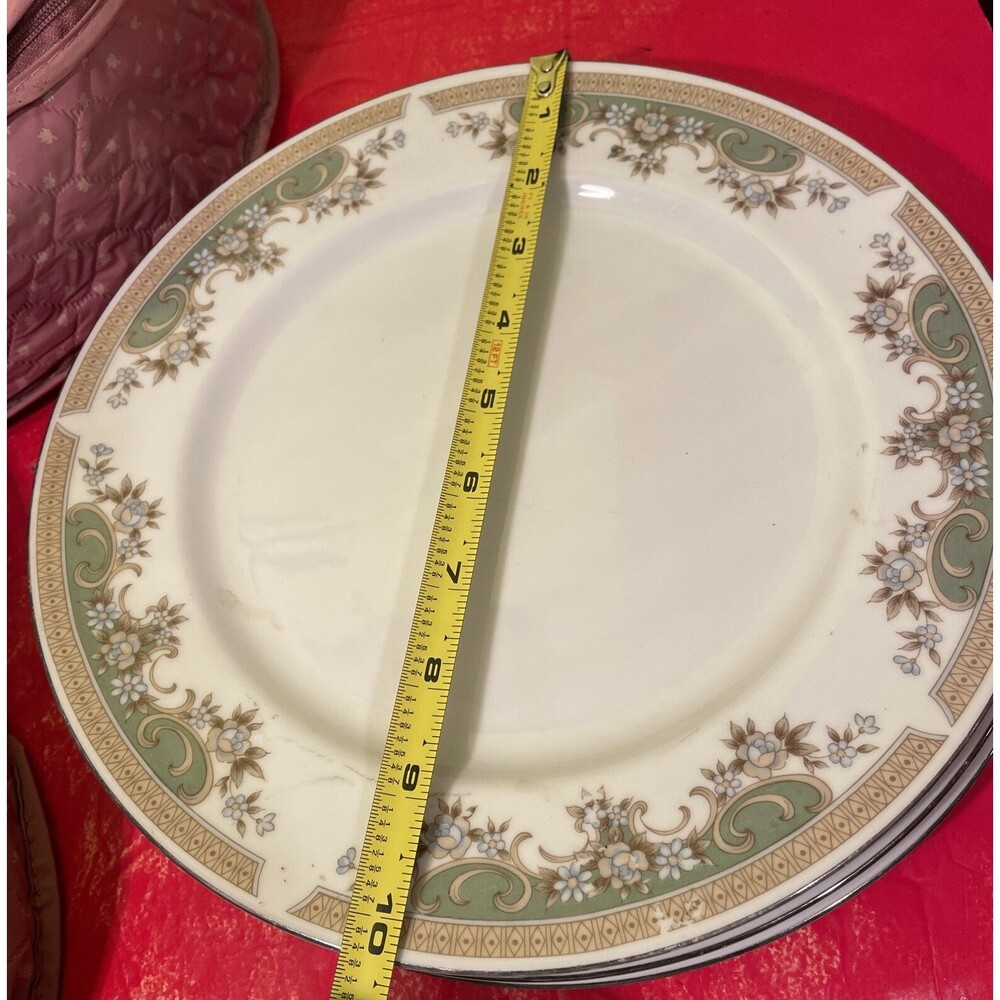 Nagara China Made in Japan 10 Inch Dinner Plate Blue Green Gold Replacement 3pcs - Picture 3 of 3